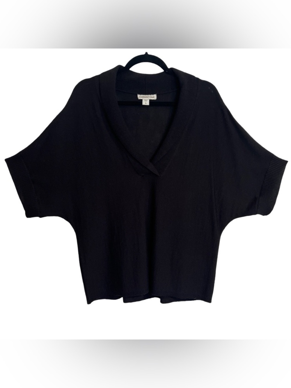 NWOT Coldwater Creek black dolman sleeve top sweater SZ Large